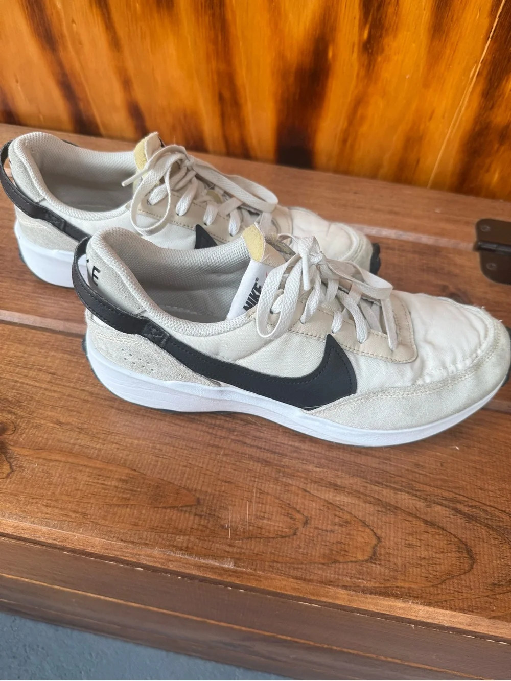 Nike Cream and Black Retro Runner Sneakers